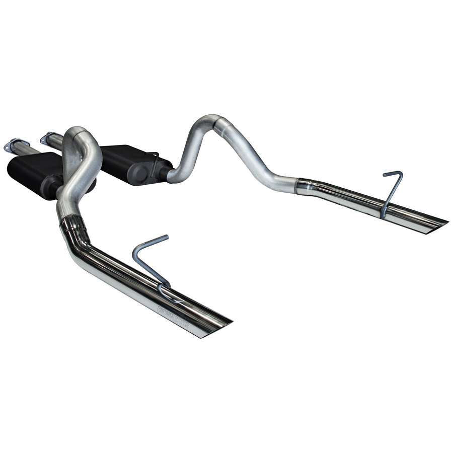87-93 Mustang Small Block American Thunder 2.5" Cat Back Exhaust System w/Polished Tips