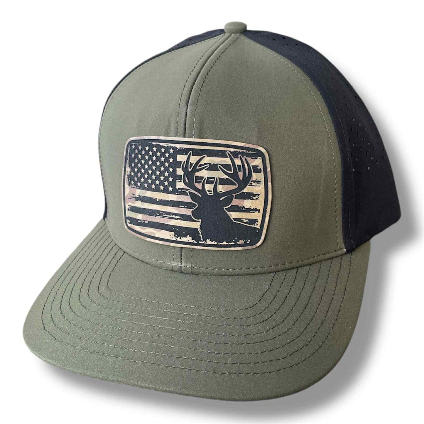 Camo Deer Flag Sweat/Waterproof Snapback