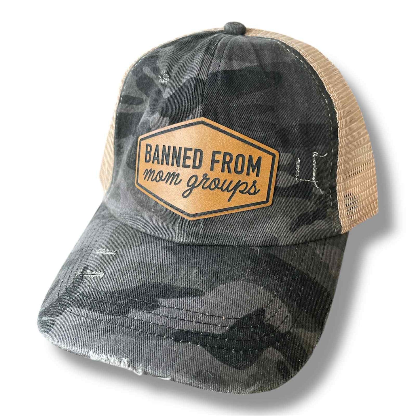 Banned from Mom Groups Ponytail Hat
