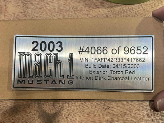 Mach 1 Engine Bay Build Plate - 2.5" x 5.75"