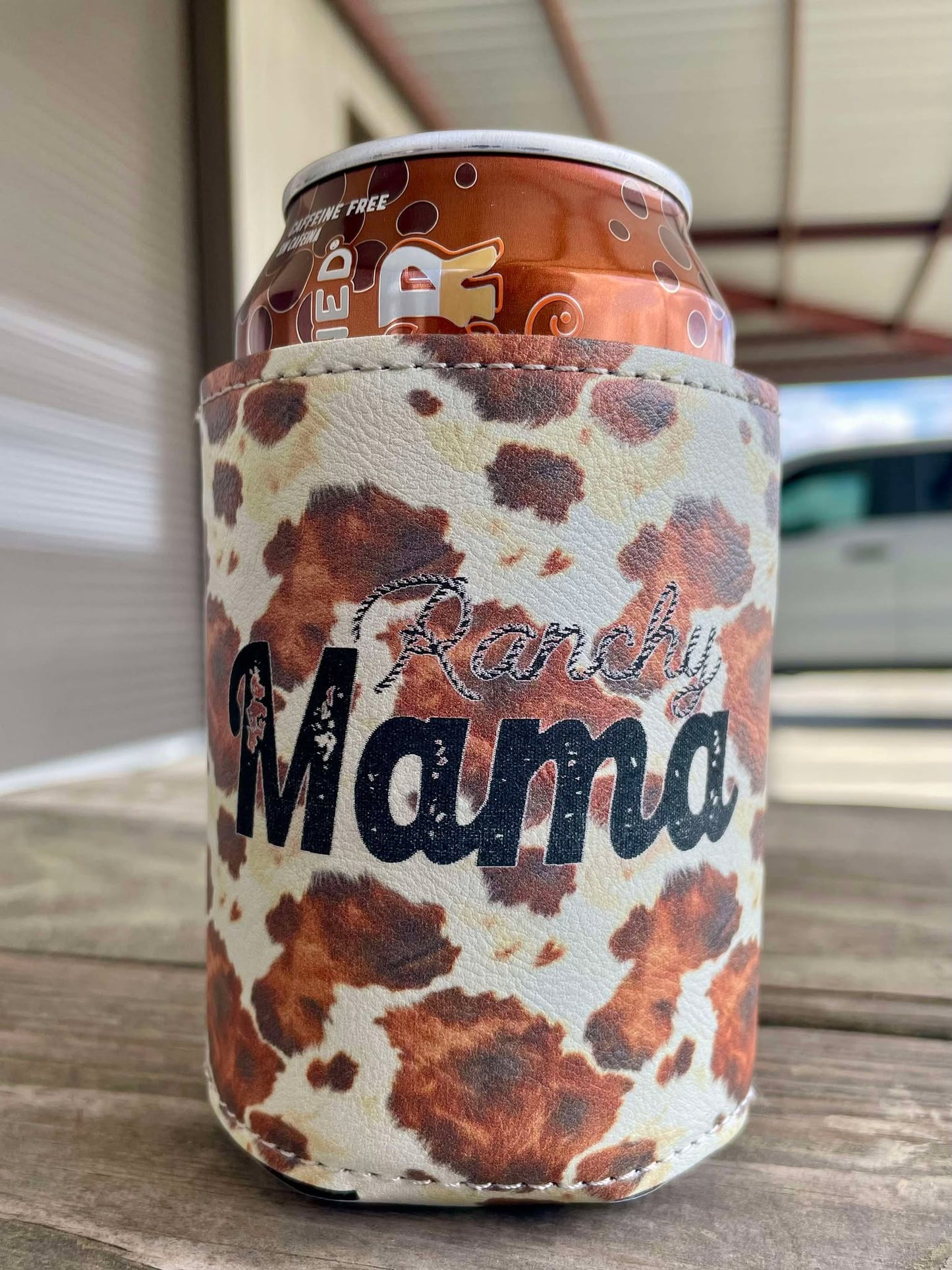 Cowhide Leatherette Koozie