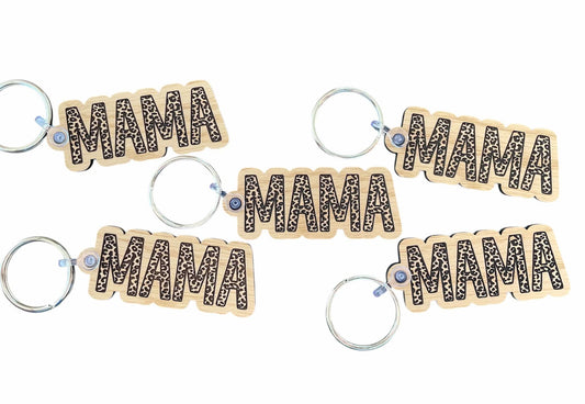 Mama Leopard Print Keychain