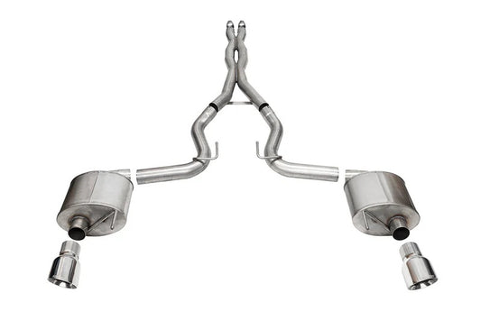 24-  Mustang 5.0L Sport 3" Cat Back Exhaust - Polished Tips