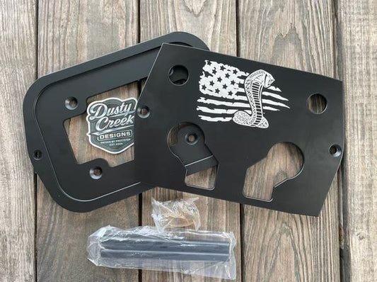 Engraved Black Cobra Flag Optima Battery Tray (Class 34/78 Only)