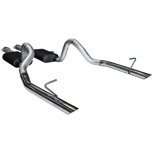 87-93 Mustang Small Block American Thunder 2.5" Cat Back Exhaust System w/Polished Tips