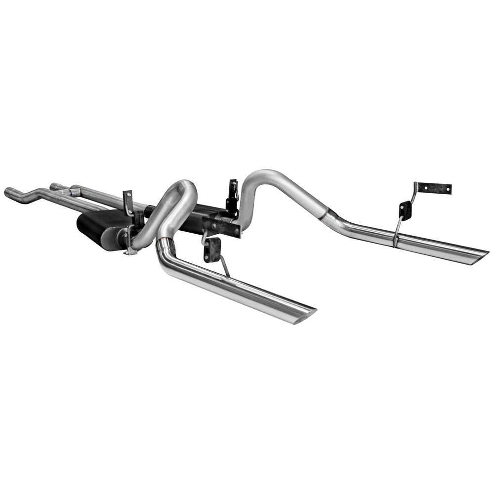64-66 Mustang Small Block American Thunder Header Back Exhaust System w/Polished Tips