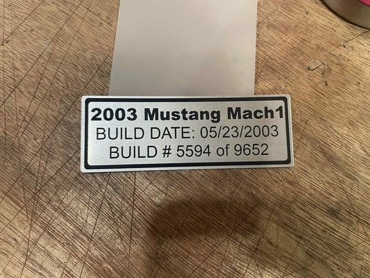 Mach 1 Build Dash Plate - 1.25" x 3.5"