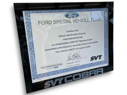Custom SVT Certificate Frame