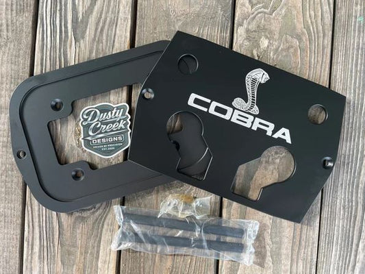 Engraved Black Cobra Billet Battery Tray (Class 34/78 Optima)