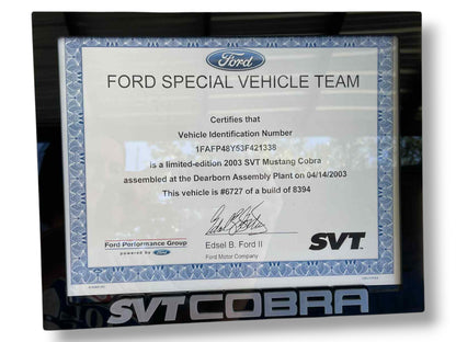 Custom SVT Certificate Frame